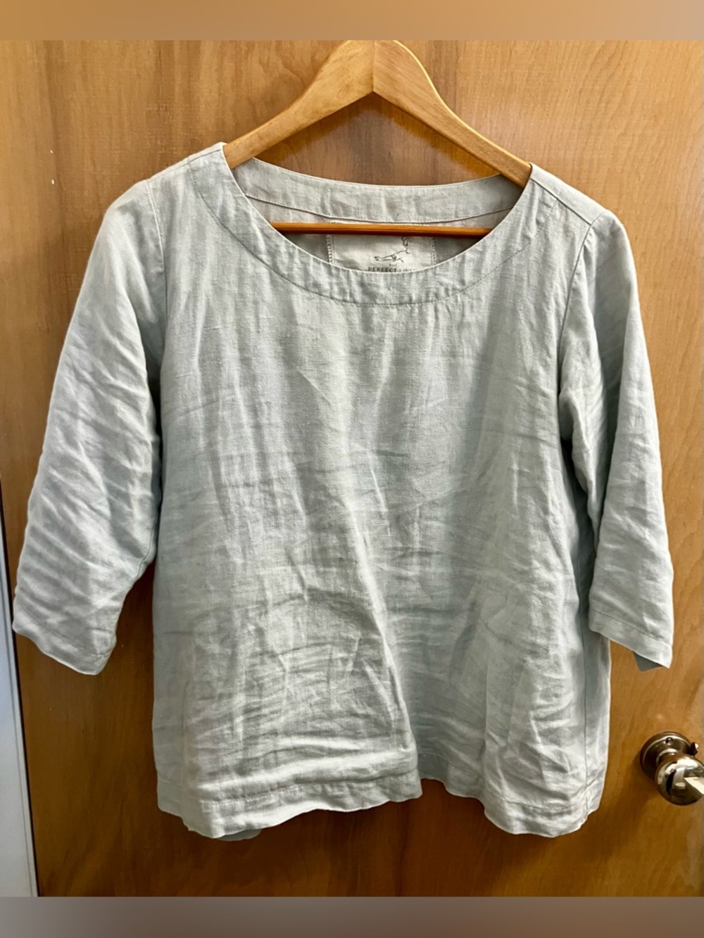 notPERFECTLINEN January top in Ice Blue XS